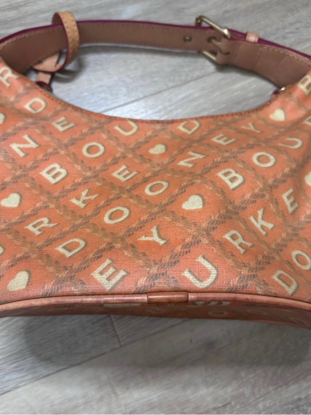 Dooney & Bourke Y2K Logo Shoulder Bag | Mini Hobo Purse does not come with heart